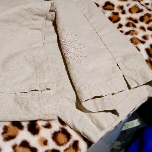 NWOT Connection 18 2pc Linen Sleeveless Button down & Crop pants Sz L juniors - Picture 16 of 16